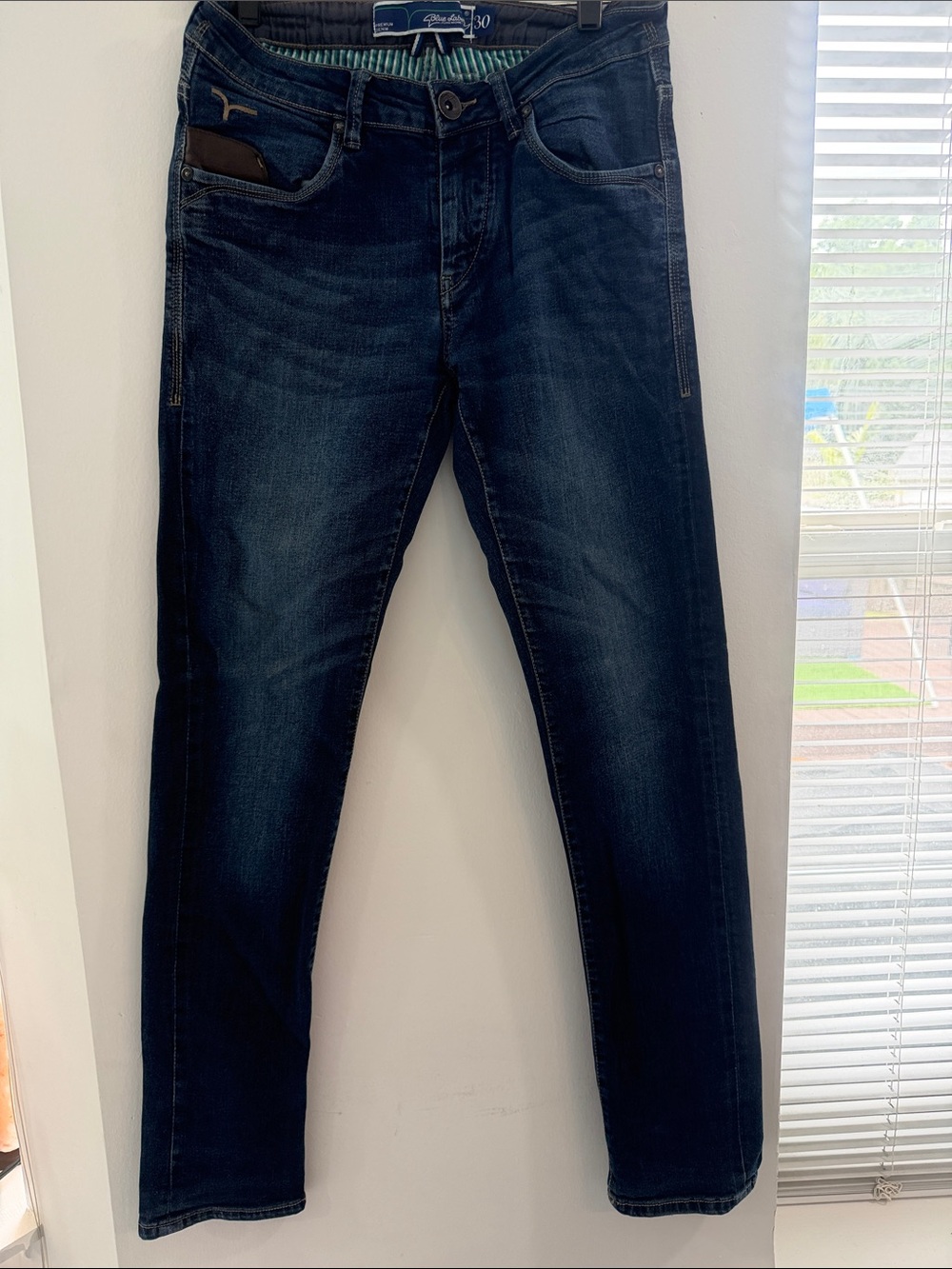 Men's Dark Blue Label Slim Fit Jeans